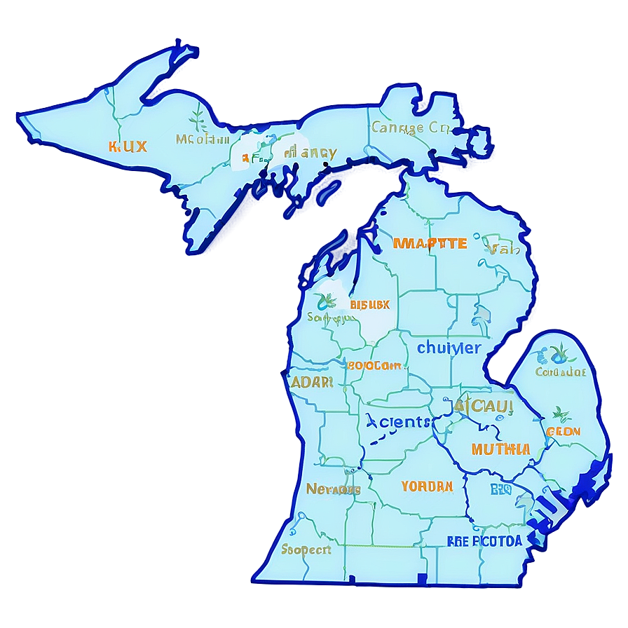 Michigan Geography Png Pey9 PNG