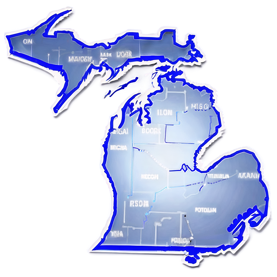 Michigan Map Outline Png Ata PNG