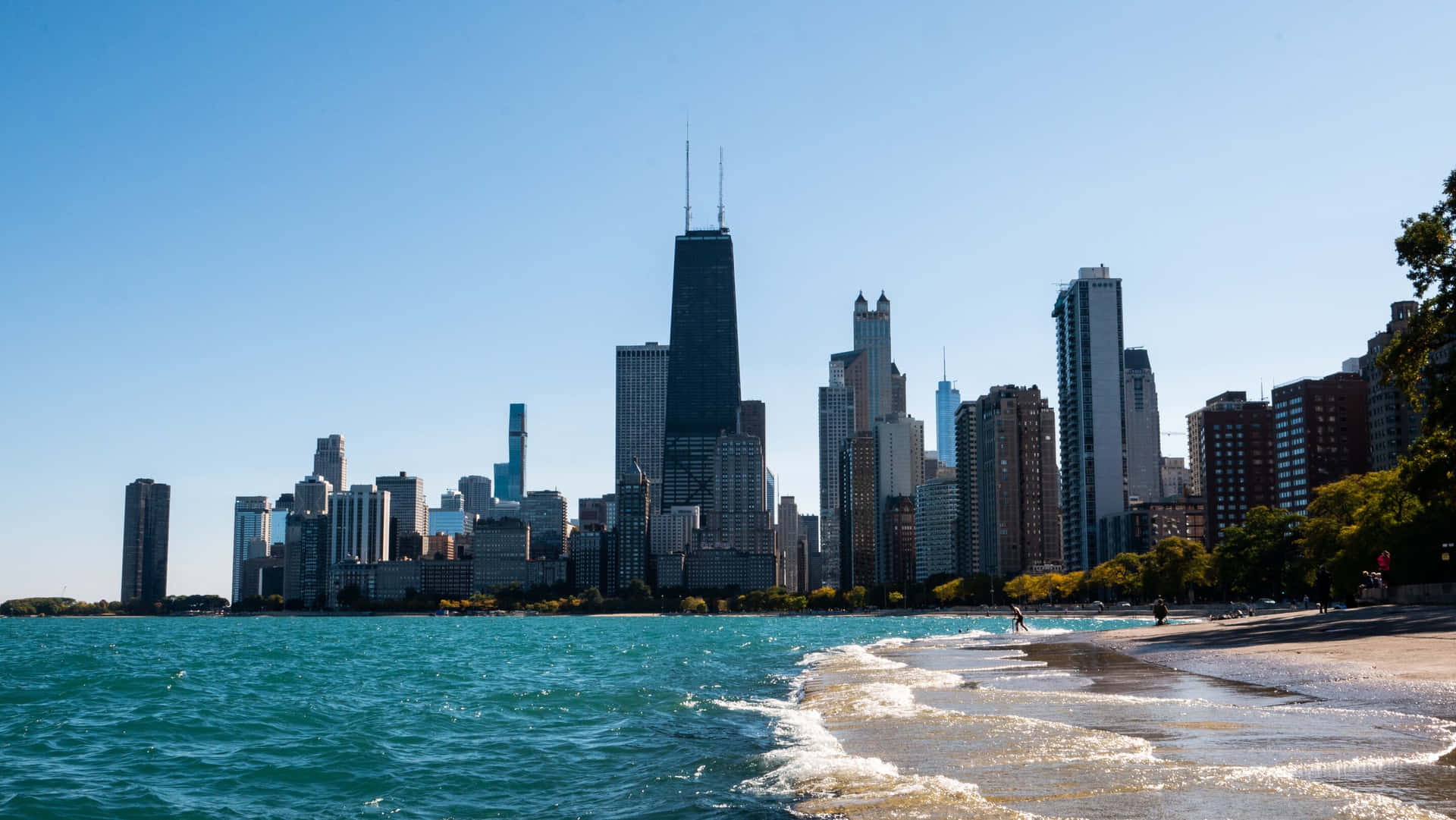Chicago Skyline From The Beach