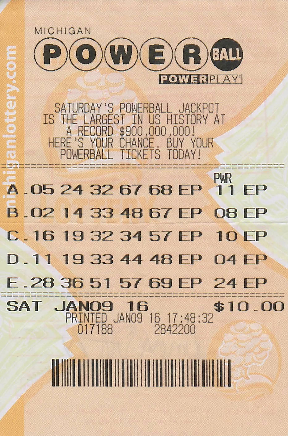 Michiganpowerball-ticket Wallpaper