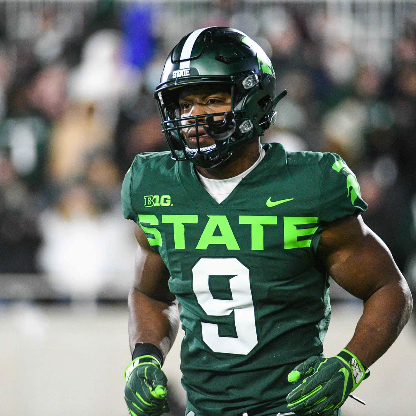 Michigan State Football Player Number9 Wallpaper