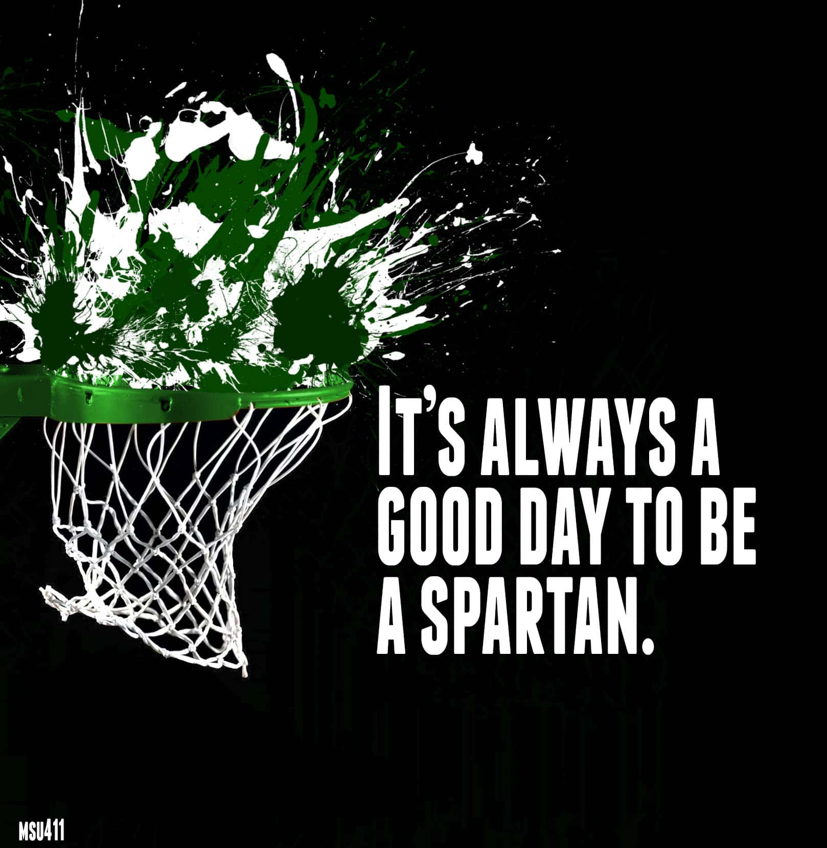 "Go Green, Go White with the Michigan State Spartans" Wallpaper