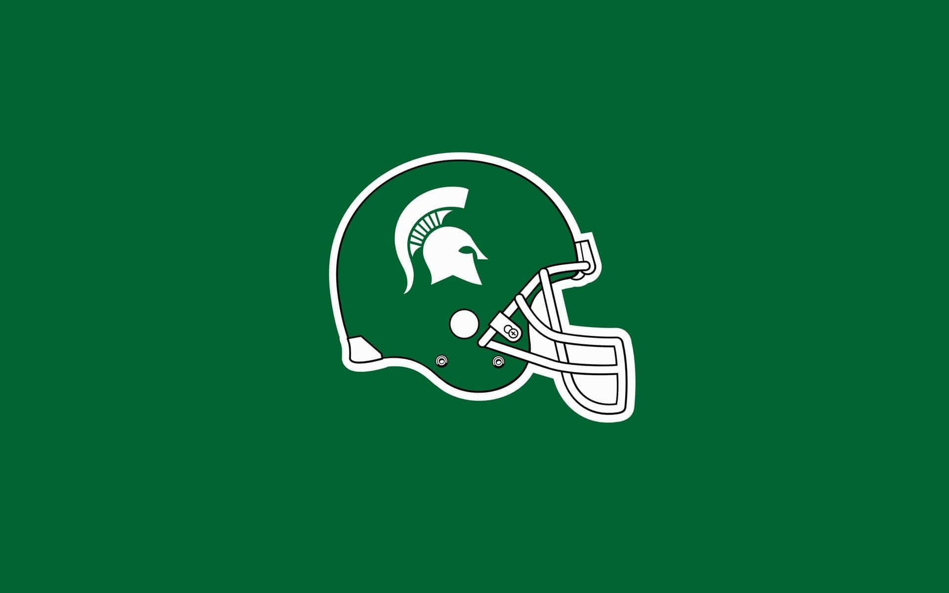 Michiganstate Spartans Logotyp På En Grön Bakgrund. Wallpaper