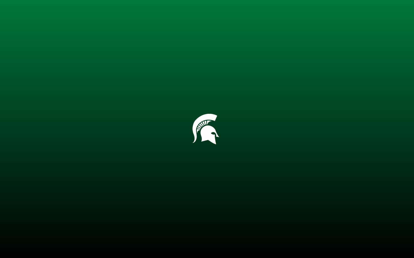 Kleinesmichigan State Spartans Logo Auf Grünem Hintergrund Wallpaper
