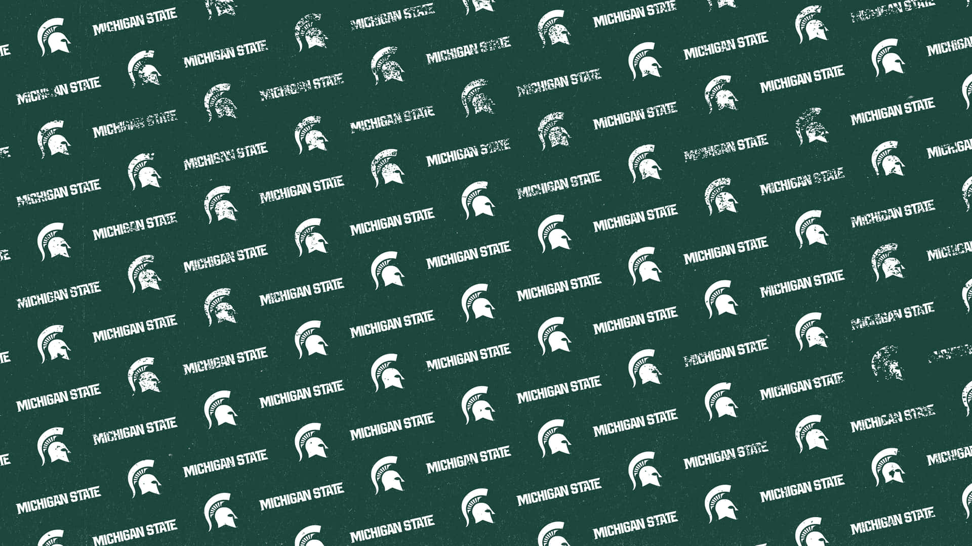 Grünesund Weißes Michigan State Spartans Muster Wallpaper