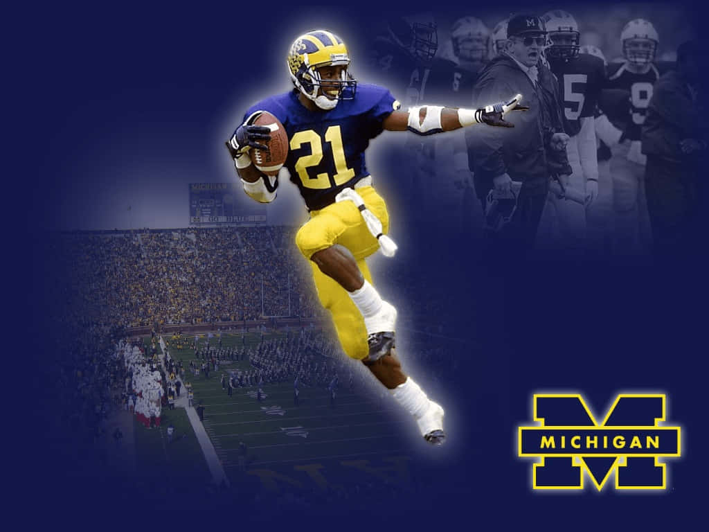 Michigan Wolverines Football Team in Action Wallpaper