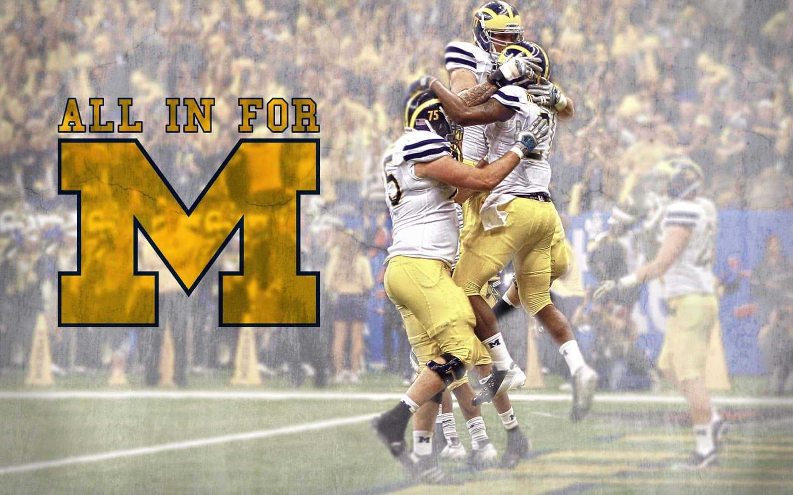 Michigan Wolverines fans cheering in excitement Wallpaper