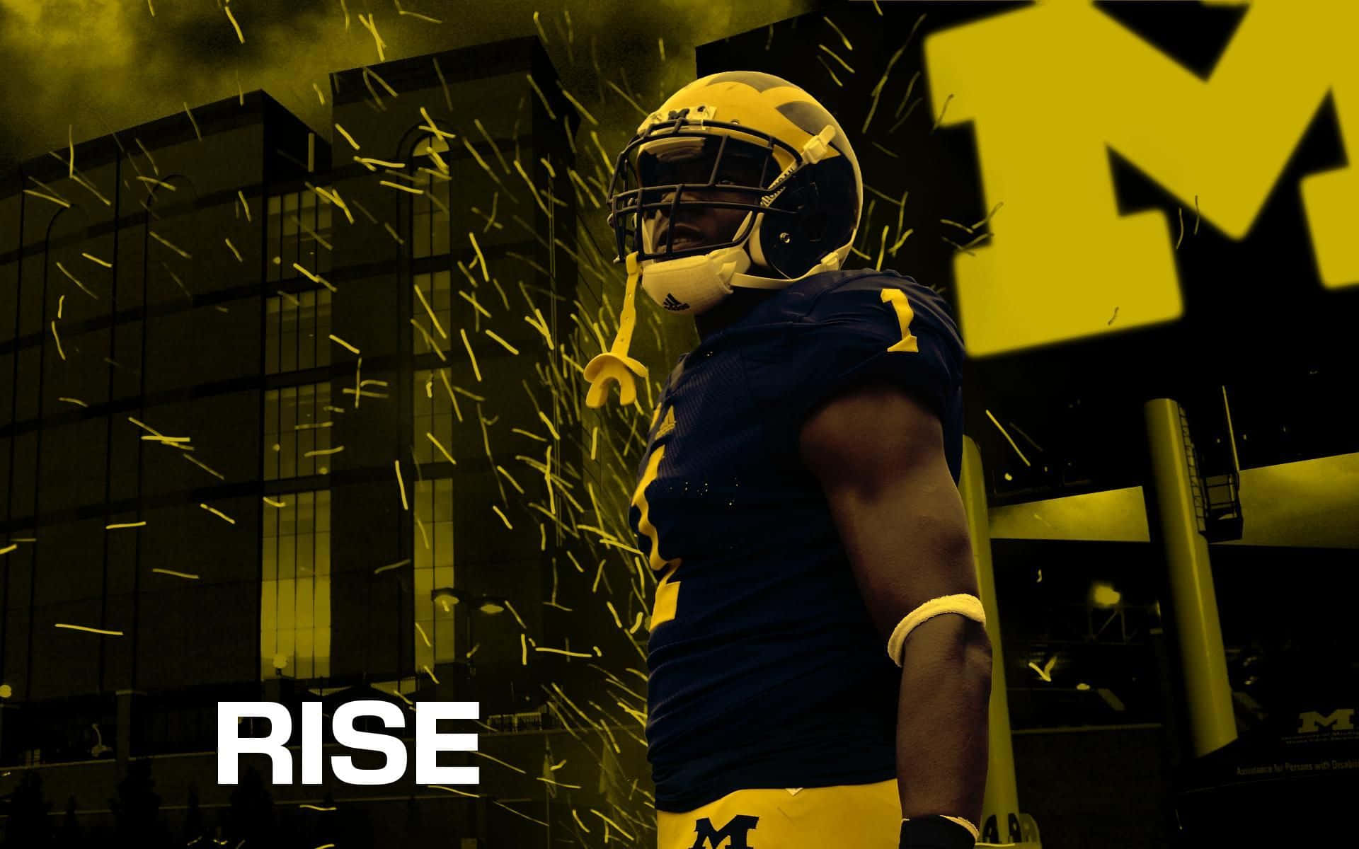 Michigan Wolverines Football Team in Action Wallpaper