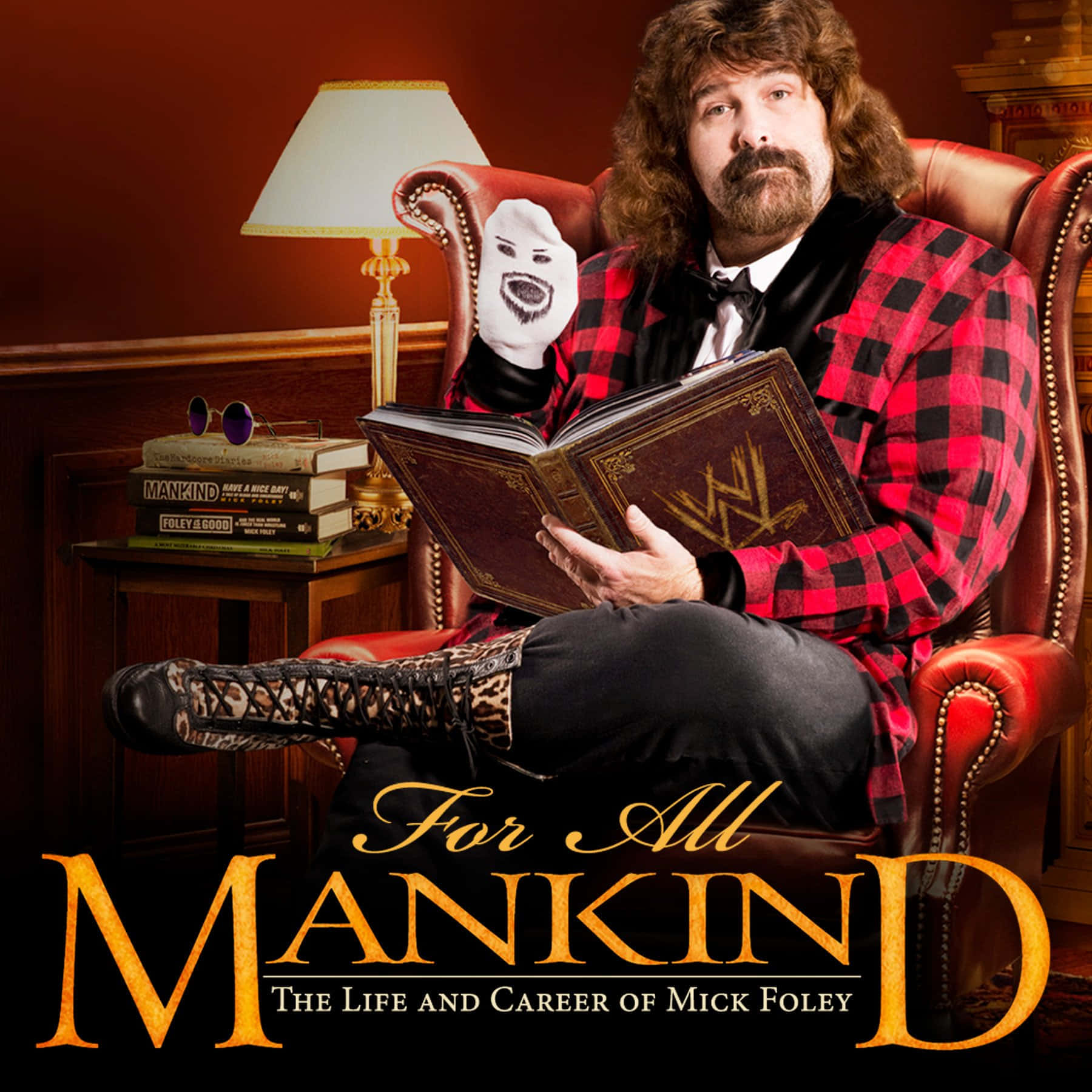 WWE Legend Mick Foley in "For All Mankind" DVD Cover Wallpaper
