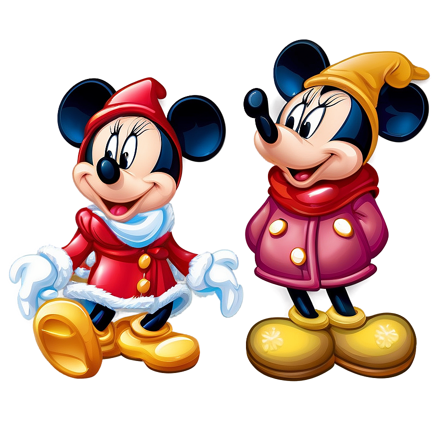 Mickey And Minnie Cozy Winter Png Ylc PNG