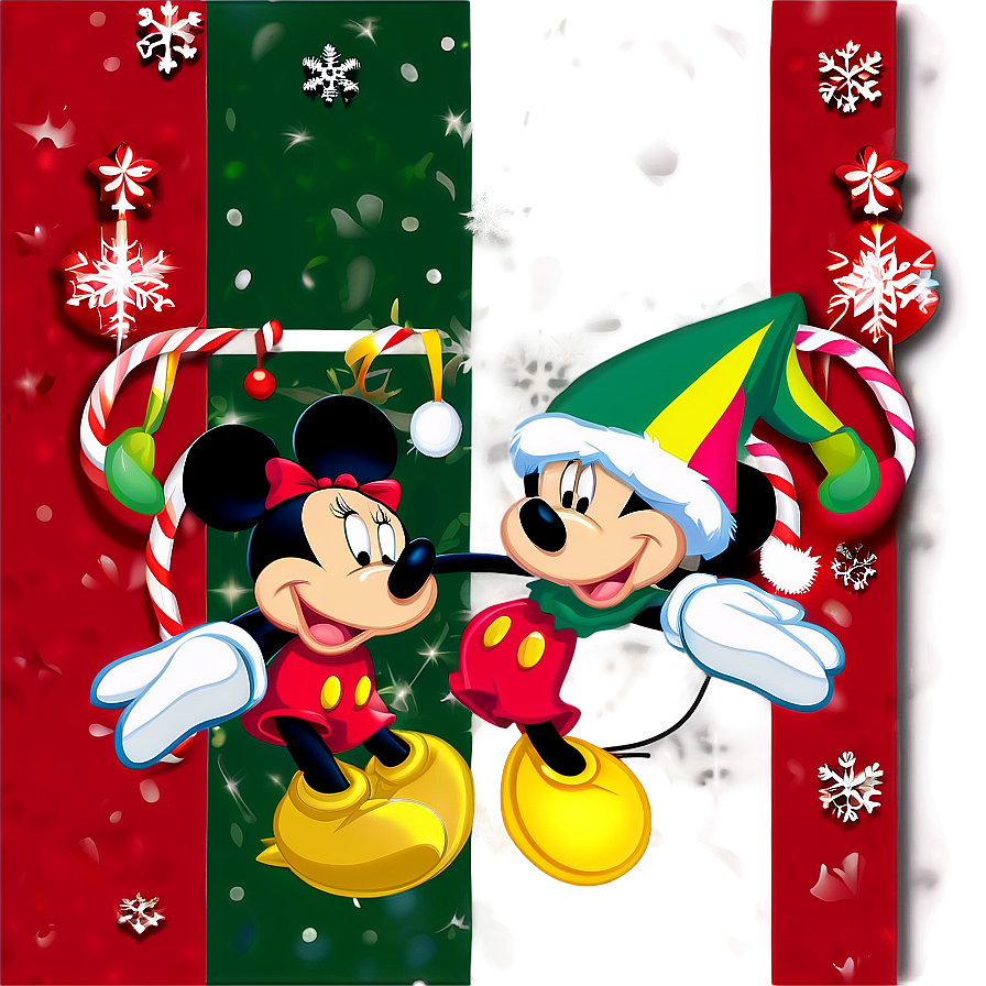 Mickey And Minnie Festive Christmas Png Gav PNG