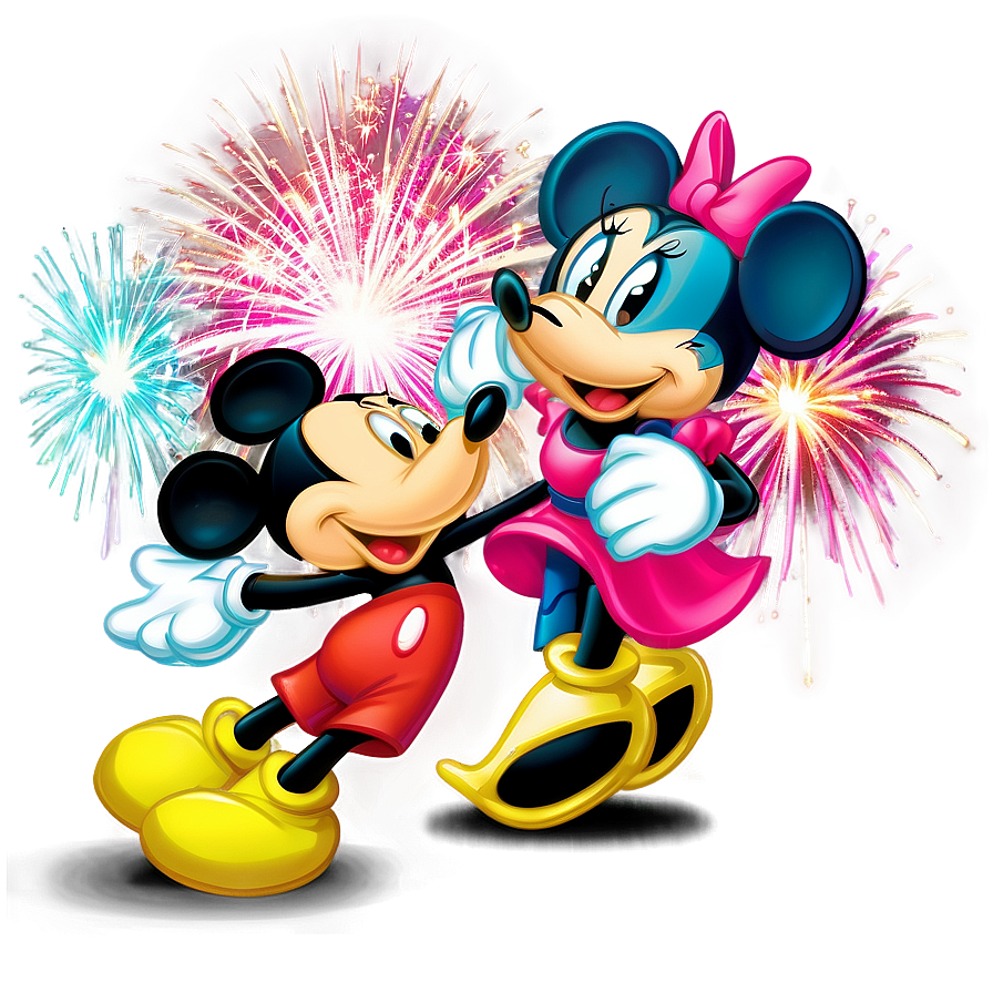 Mickey And Minnie Fireworks Png 06122024 PNG