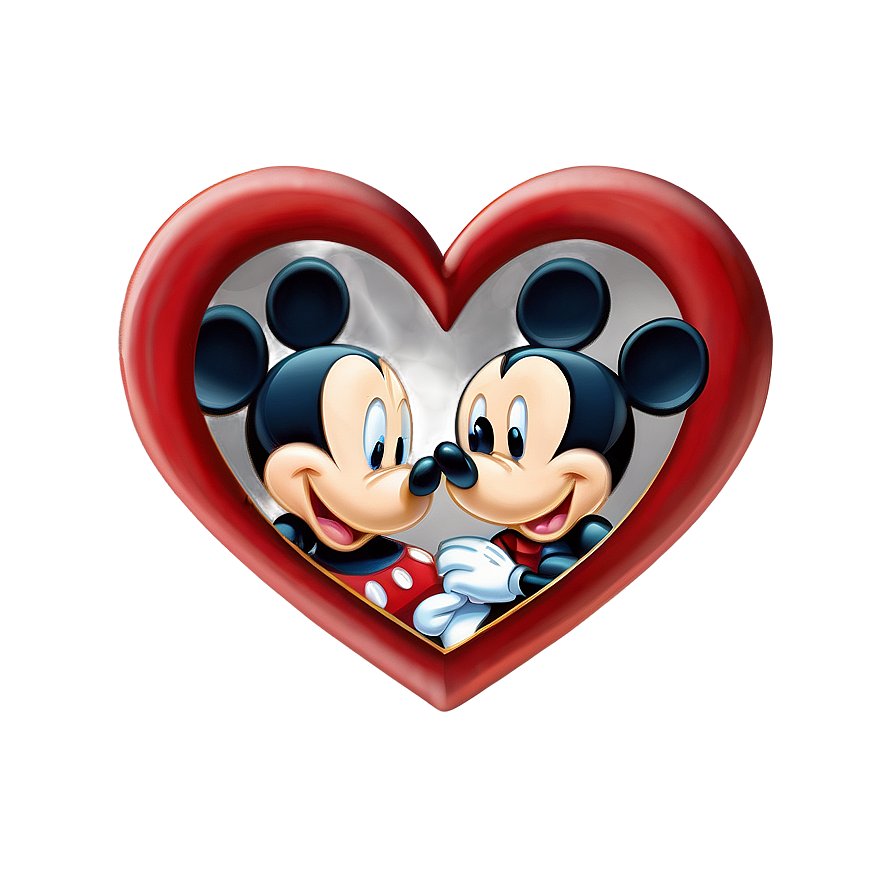 Mickey And Minnie Heart Png Djr58 PNG