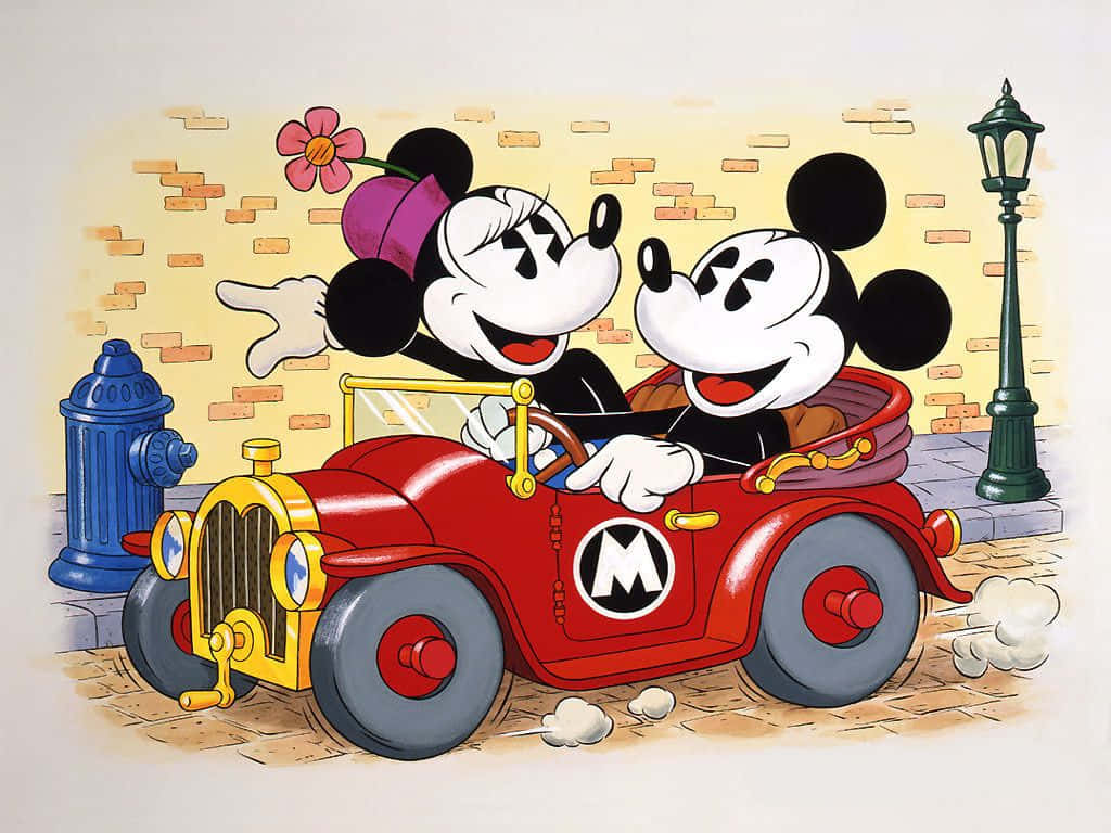 Mickeyy Minnie Mouse Esparciendo Amor Y Alegría.