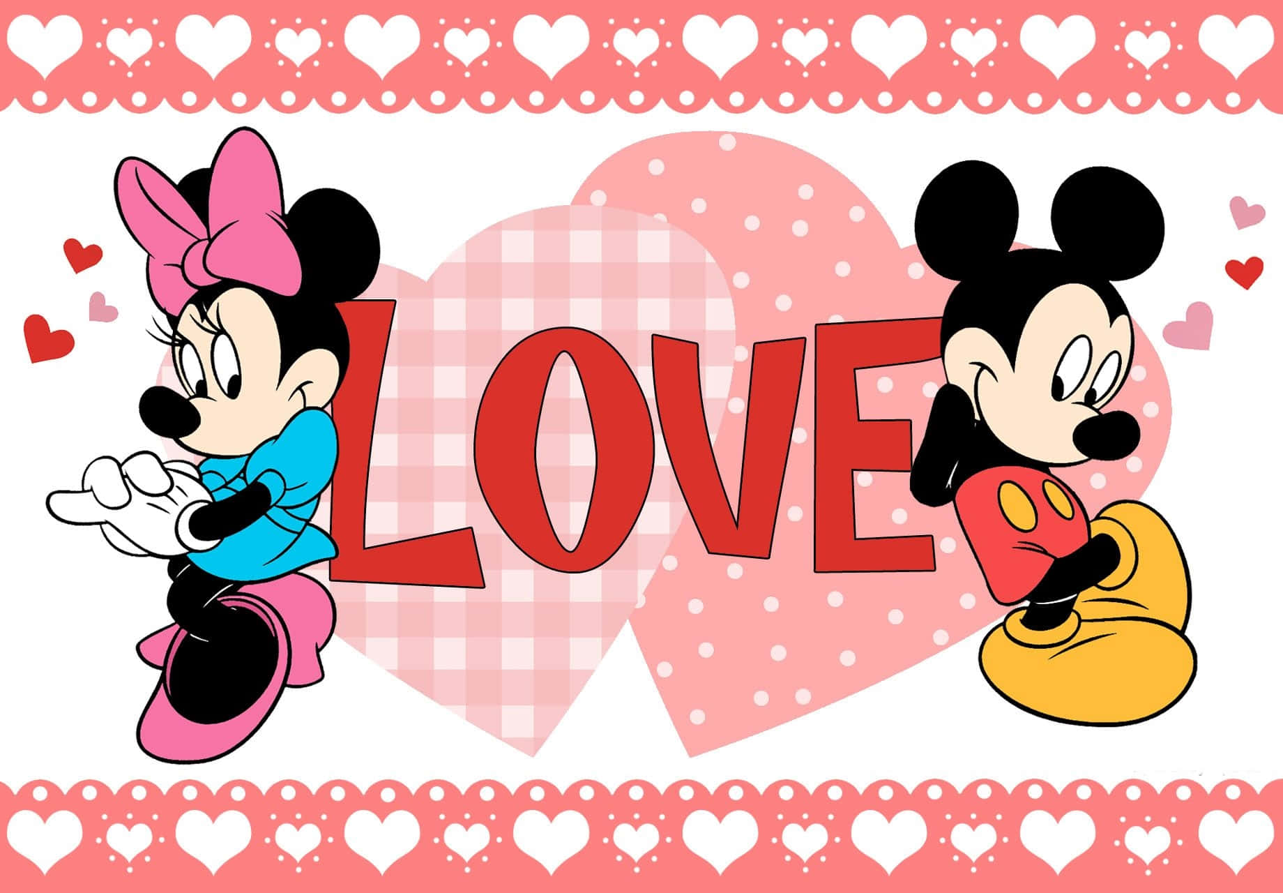 Mickey and Minnie Mouse, enjoying a romantic night out at the clubhouse