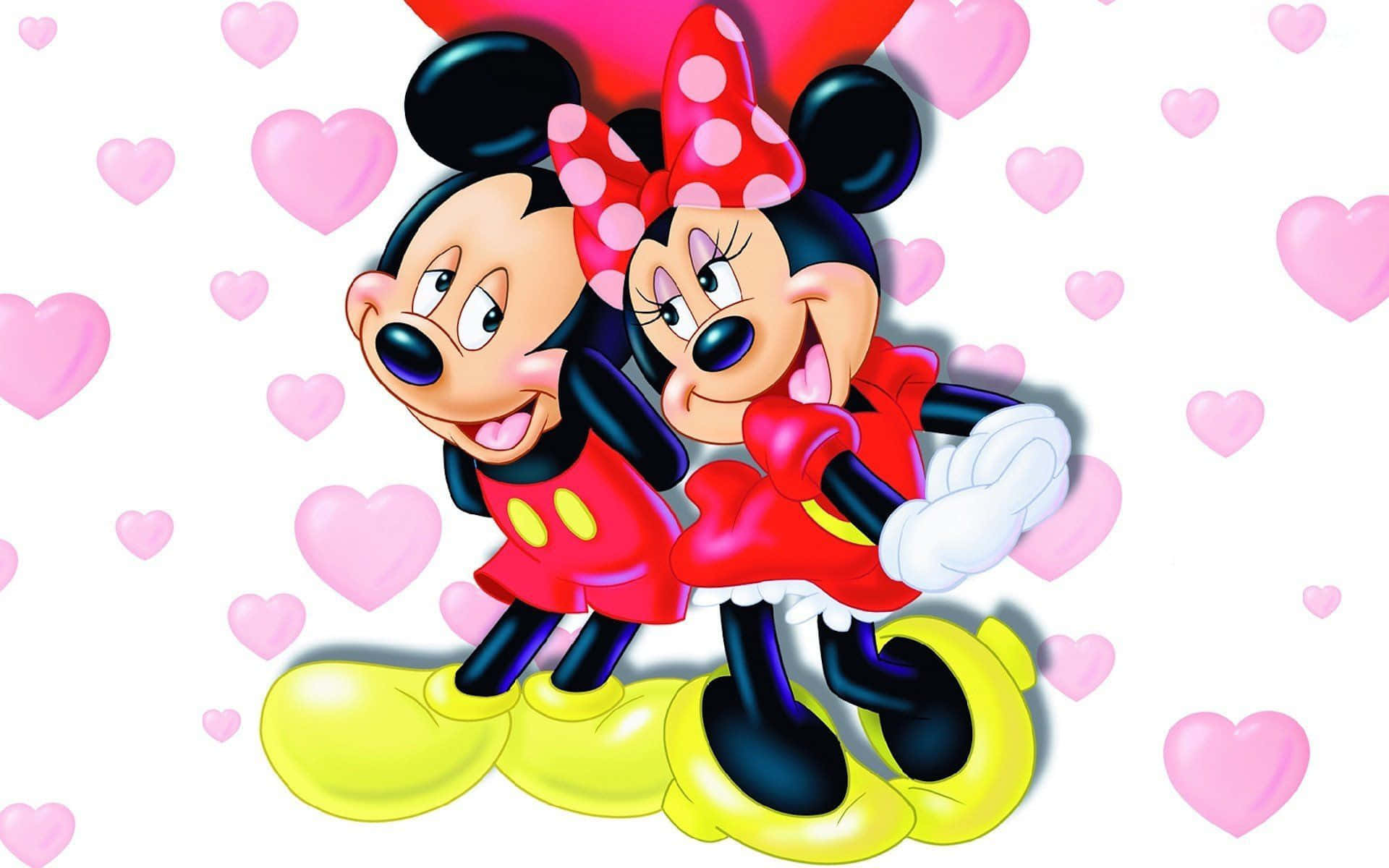 Mickey and Minnie Mouse Celebrate Love