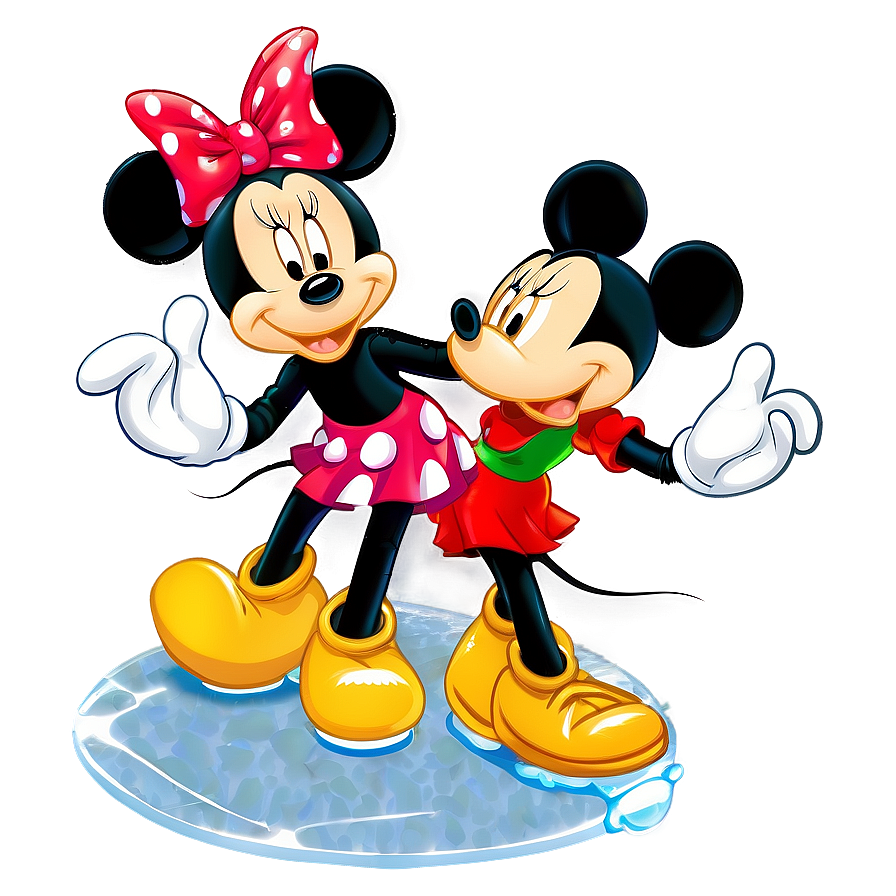 Mickey And Minnie On Ice Png Fce PNG