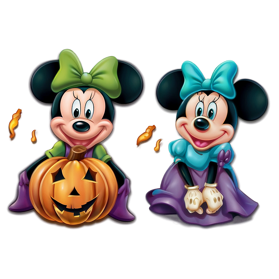 Mickey And Minnie Spooky Halloween Png Crc14 PNG