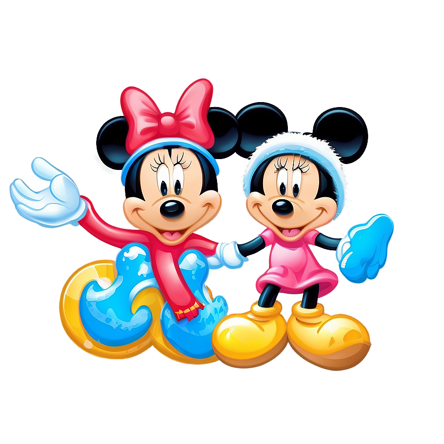 Mickey And Minnie Winter Fun Png 74 PNG