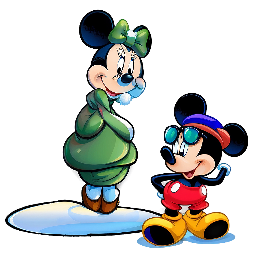 Mickey And Minnie Winter Fun Png Pae PNG