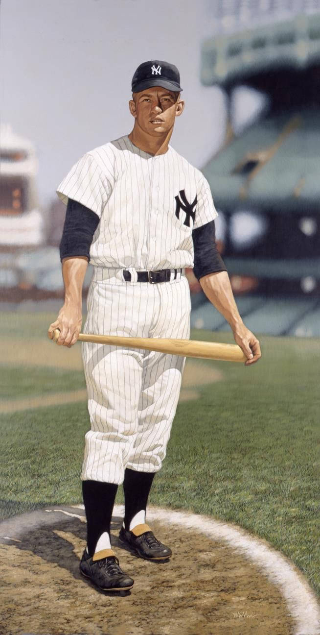 Mickey Mantle Colorized Vintage Photograph Wallpaper