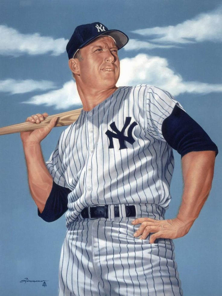 Mickey Mantle Realistic Painting Wallpaper
