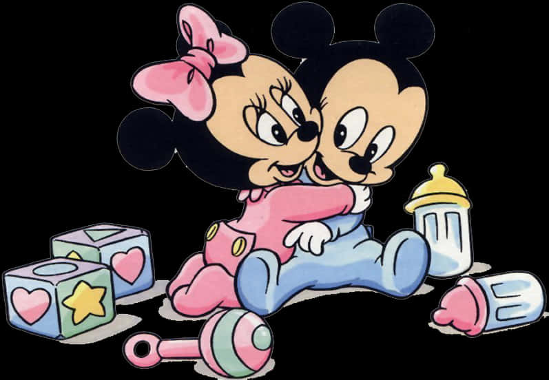 Mickey Minnie Baby Playtime PNG