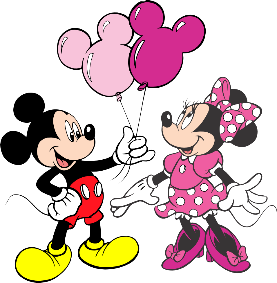 Mickey Minnie Balloon Celebration PNG