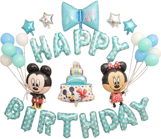 Mickey Minnie Birthday Balloons PNG