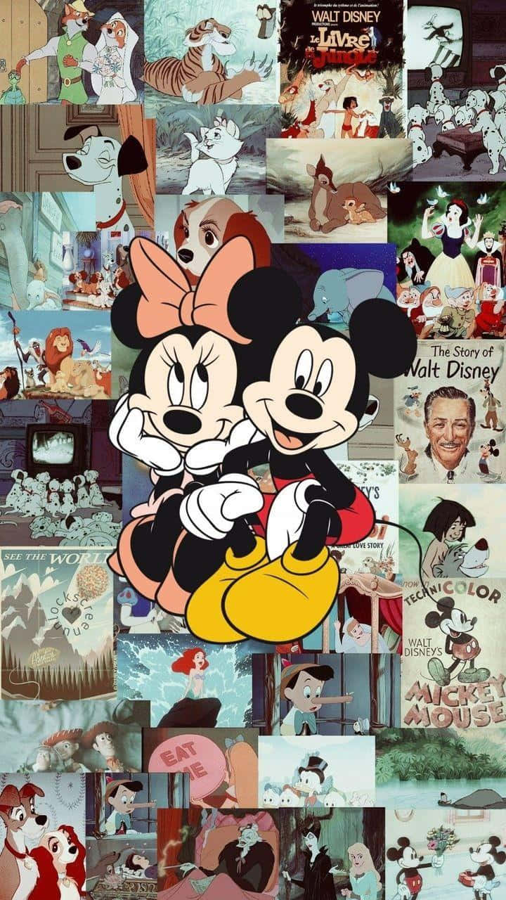 Mickey Minnie Classic Collage Wallpaper