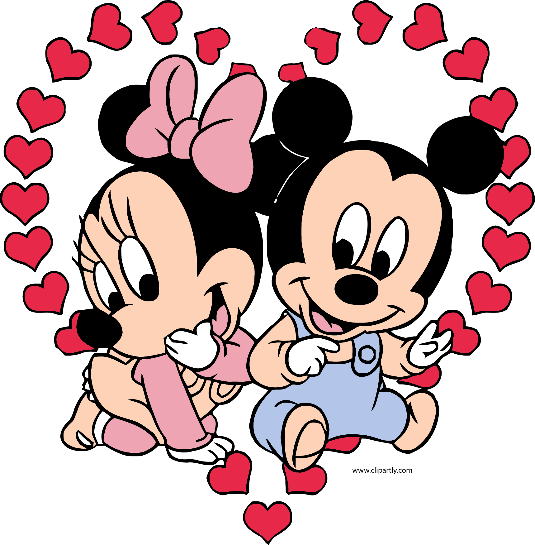 Mickey Minnie Hearts Celebration PNG