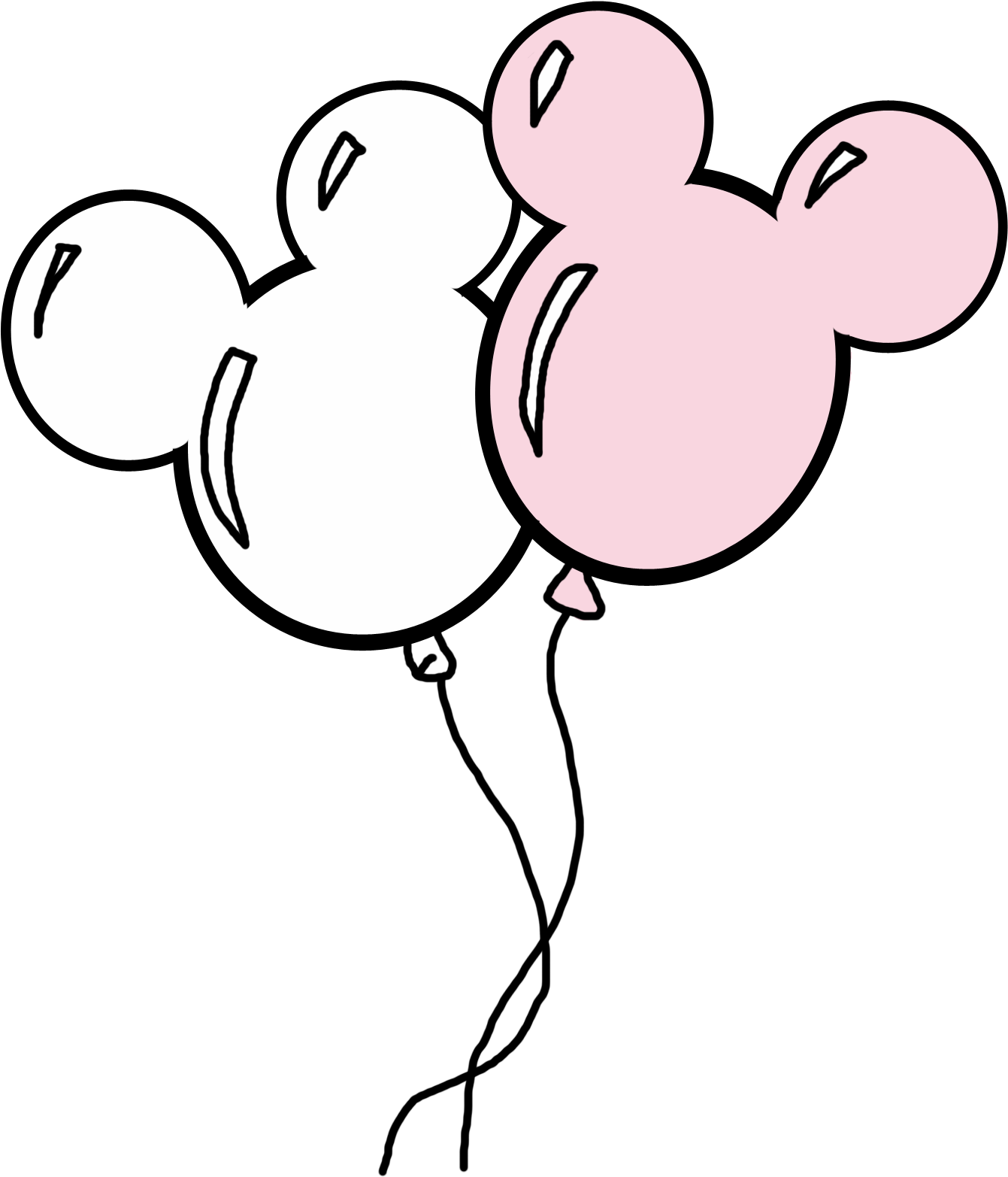 Mickey Minnie Inspired Balloons Illustration PNG