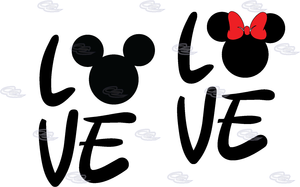 Mickey Minnie Love Graphic PNG