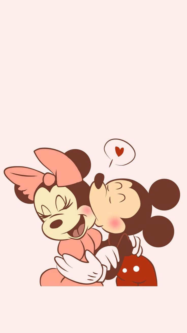 Mickey Minnie Love Illustration Wallpaper