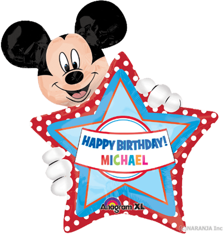 Mickey Mouse Birthday Balloon Celebration PNG