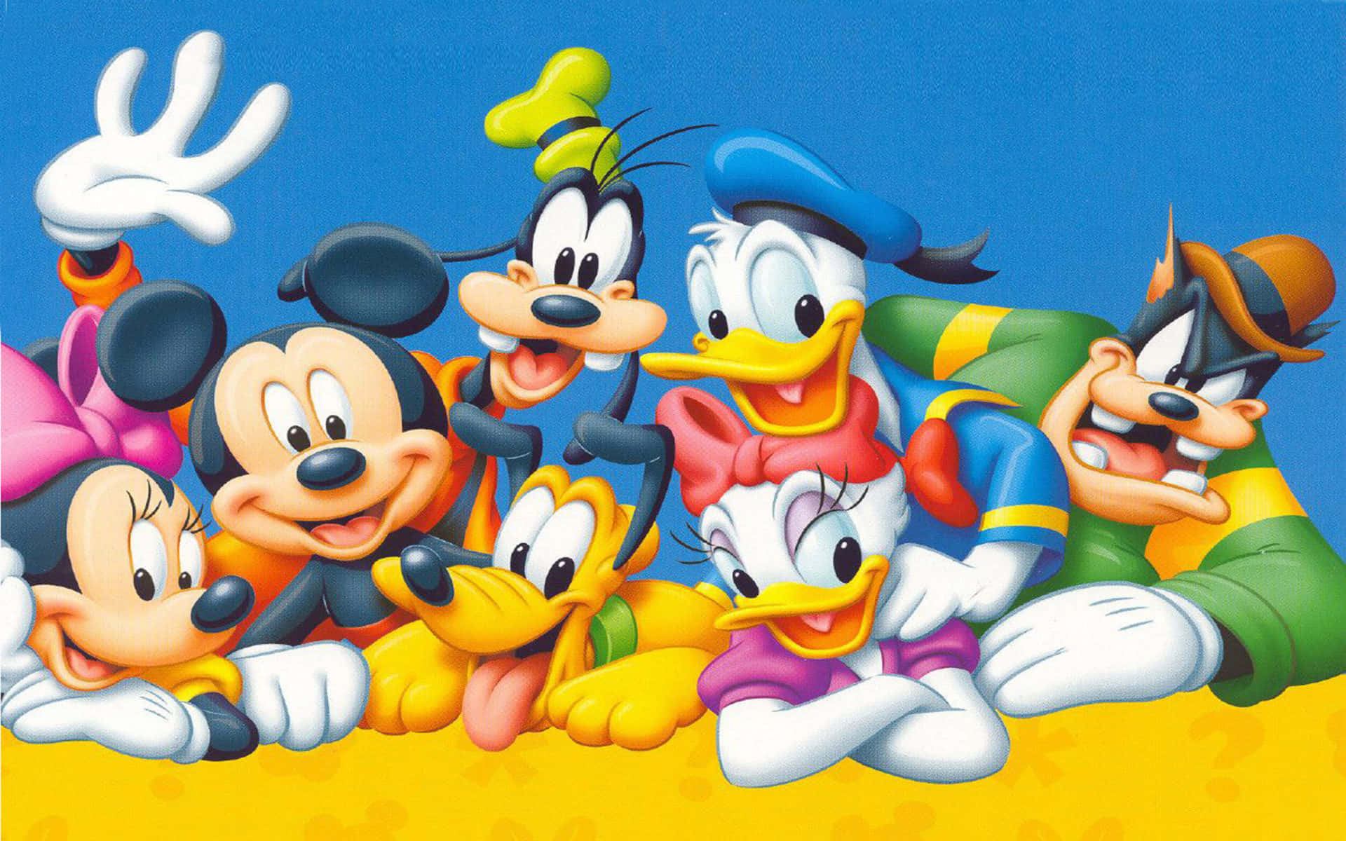 Mickey Mouse Cartoon Series Group Of Friends Wallpaper