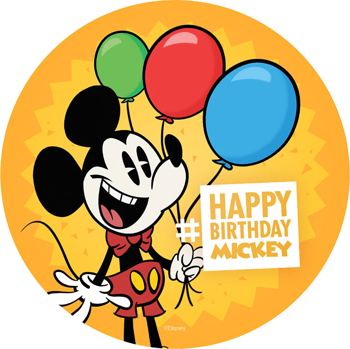 Mickey Mouse Celebrating Birthday With Balloons PNG
