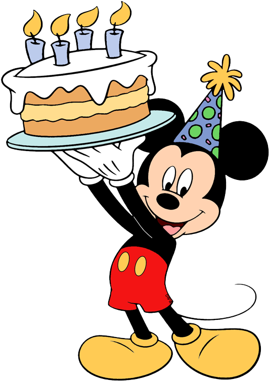Mickey Mouse Celebratingwith Cake PNG