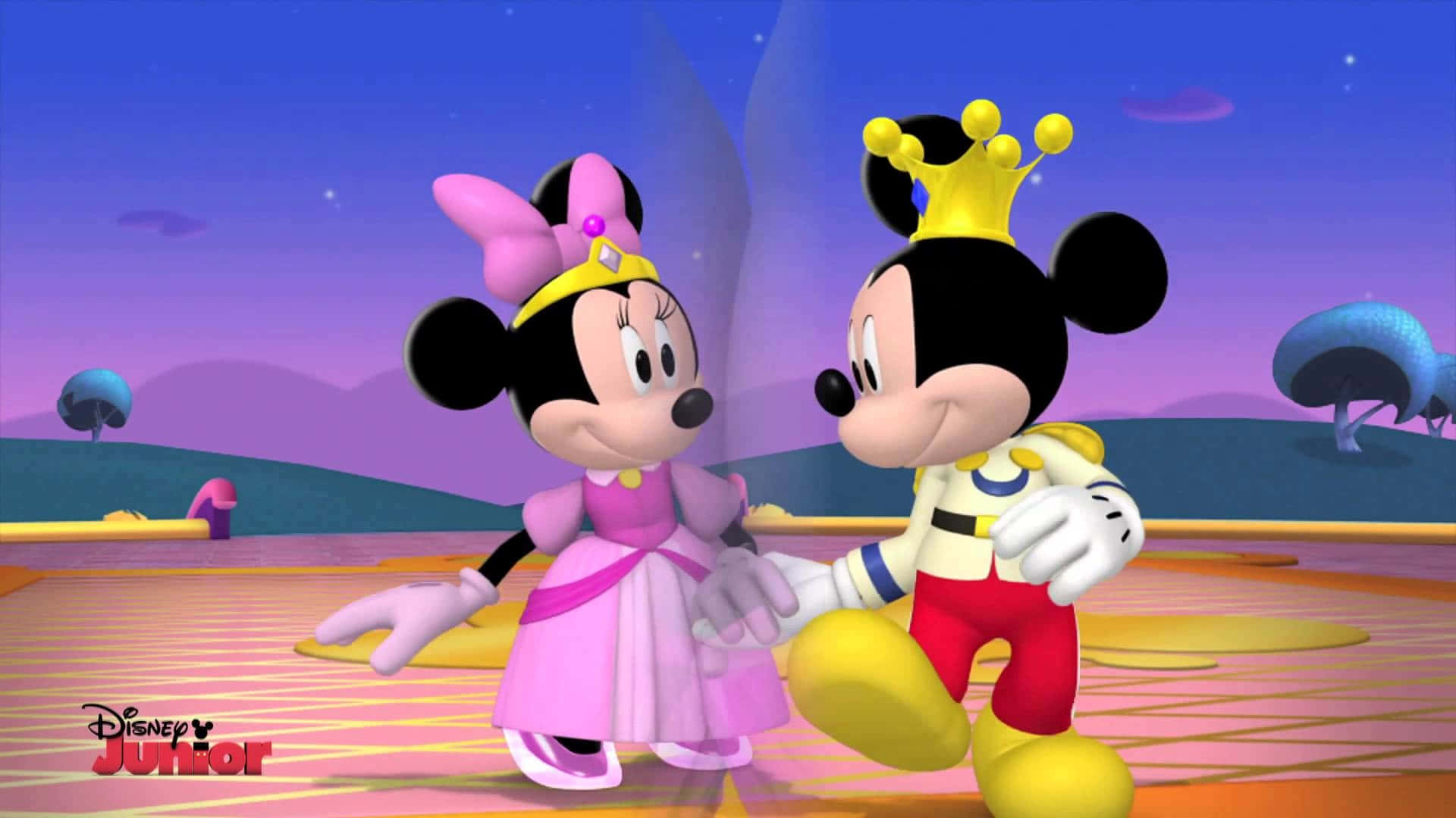 Mickey Mouse And Princess In A Cartoon