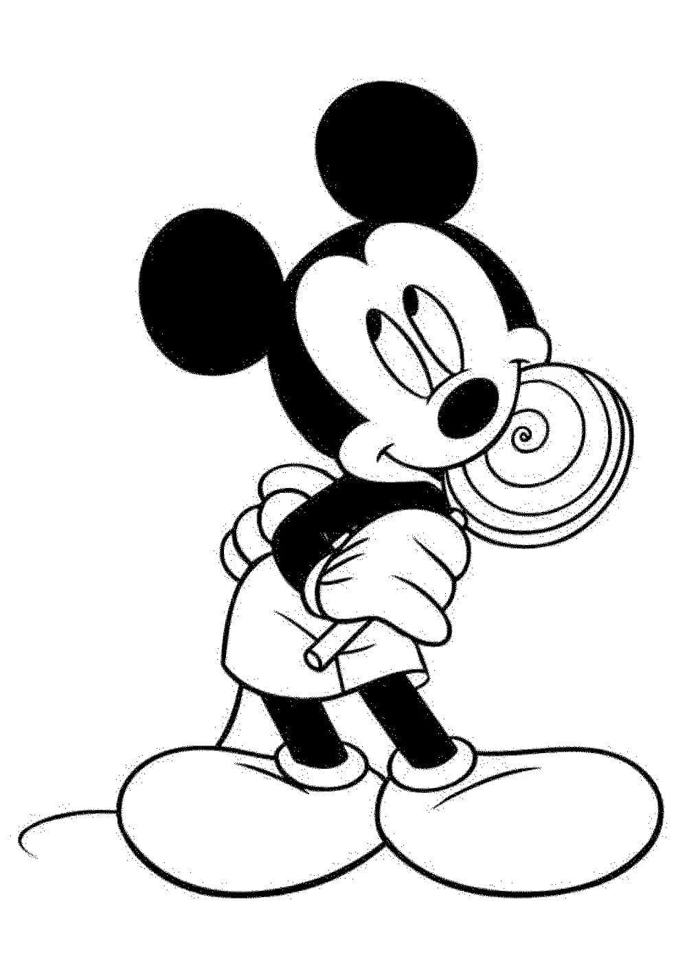 Color in Mickey Mouse with a fun activity for children!