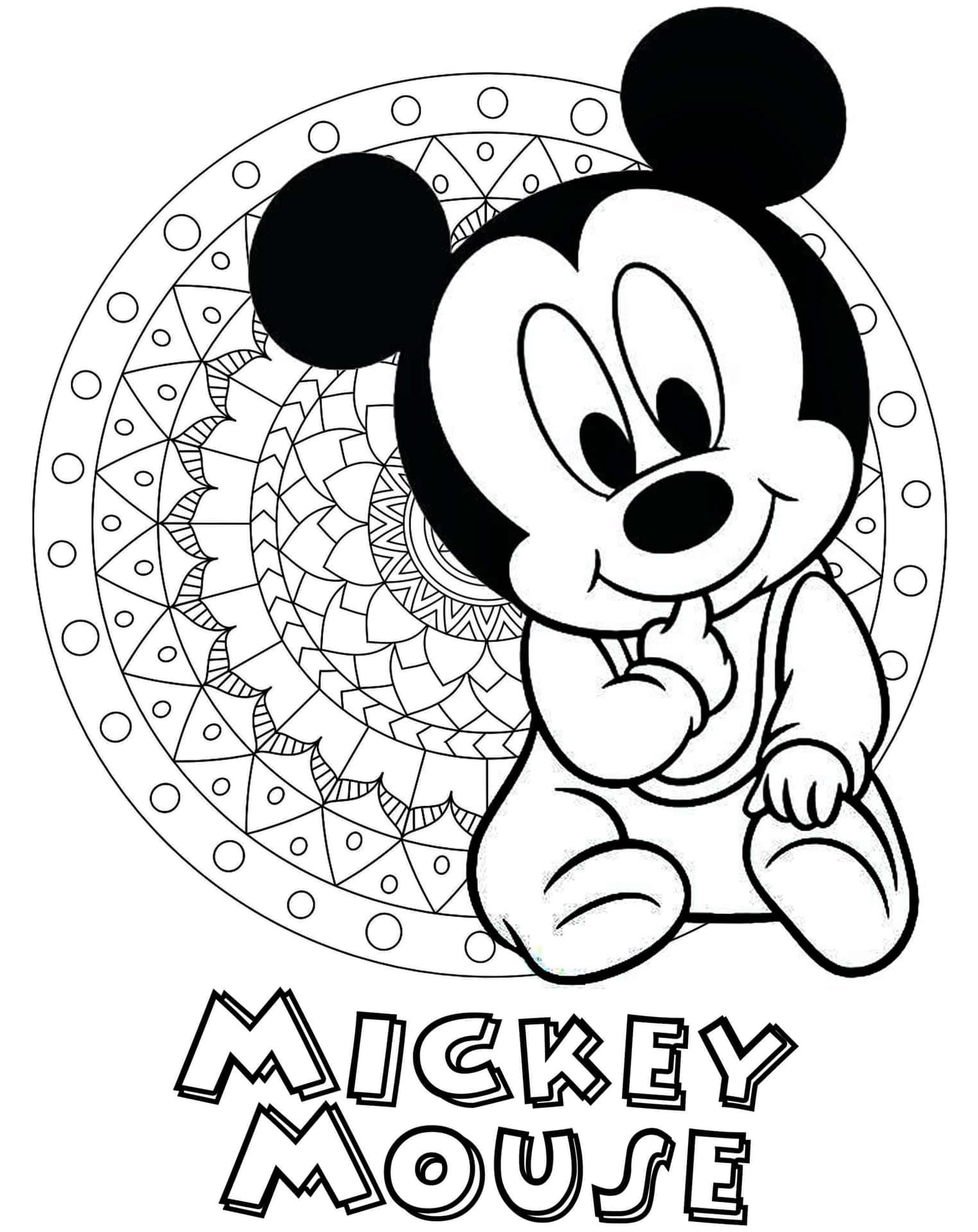 Download : Explore the world of Mickey Mouse with this fun and entertaining  colouring page