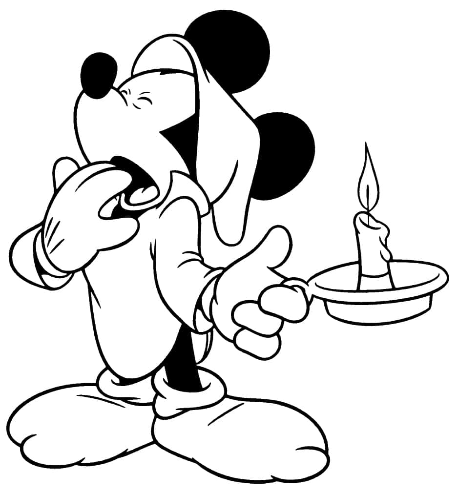 Let your creativity run free with this free mickey mouse colouring picture!