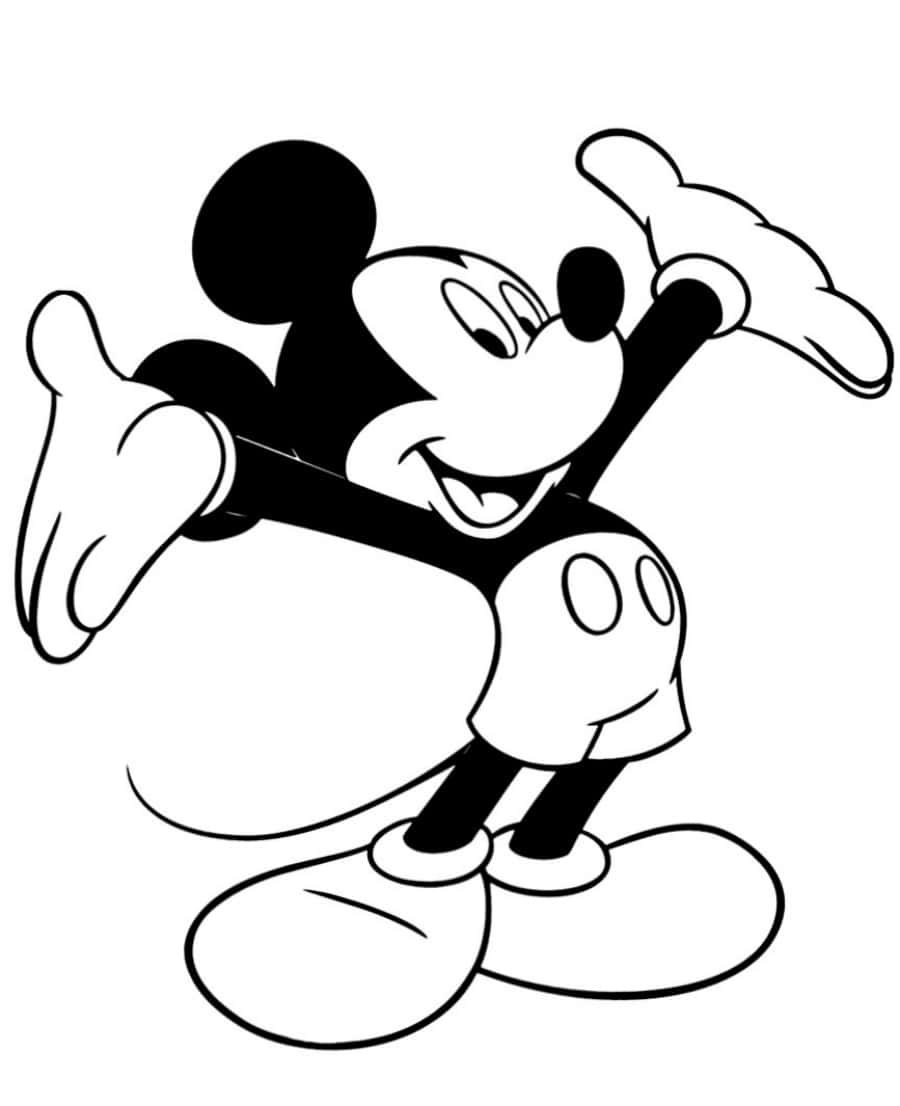 Låtditt Lilla Barn Utforska Sin Kreativitet Genom Att Färglägga Denna Mickey Mouse-bild!