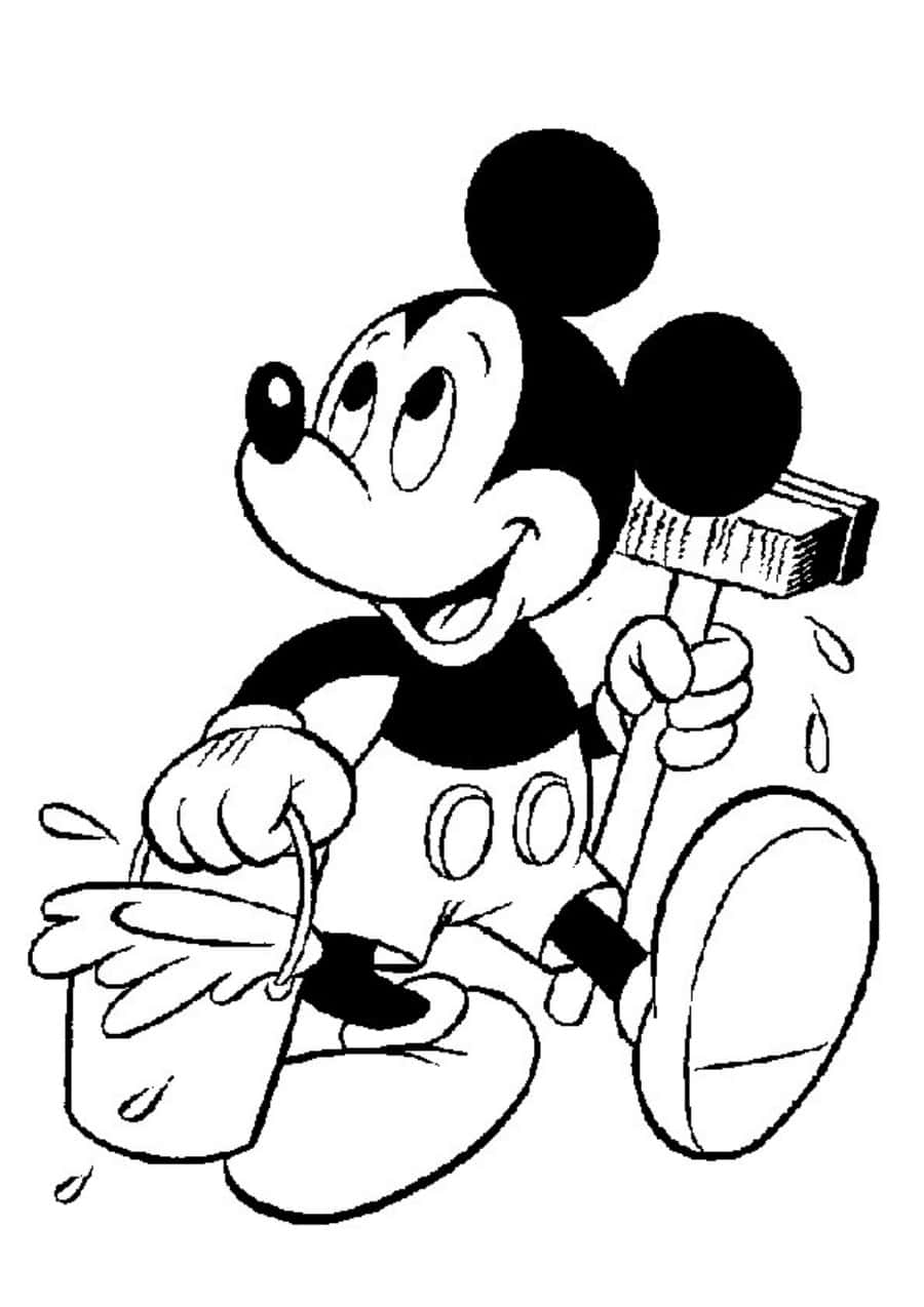 Unapagina Da Colorare Creativa Con Mickey Mouse
