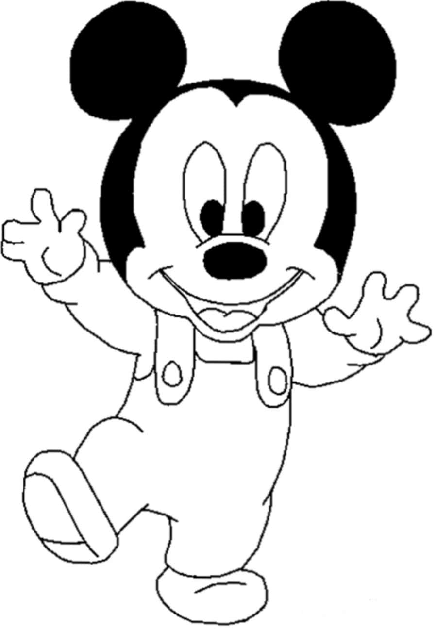 Color-in your favorite Disney character with this Mickey Mouse coloring page