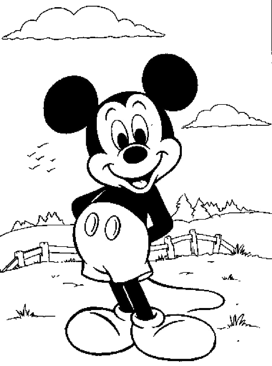 “A child engaged in an enjoyable activity - Mickey Mouse Colouring!”