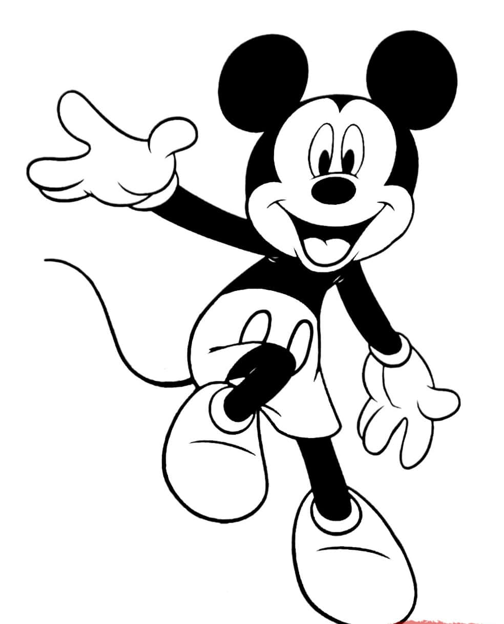 Inspire creativity with this adorable Mickey Mouse colouring picture!