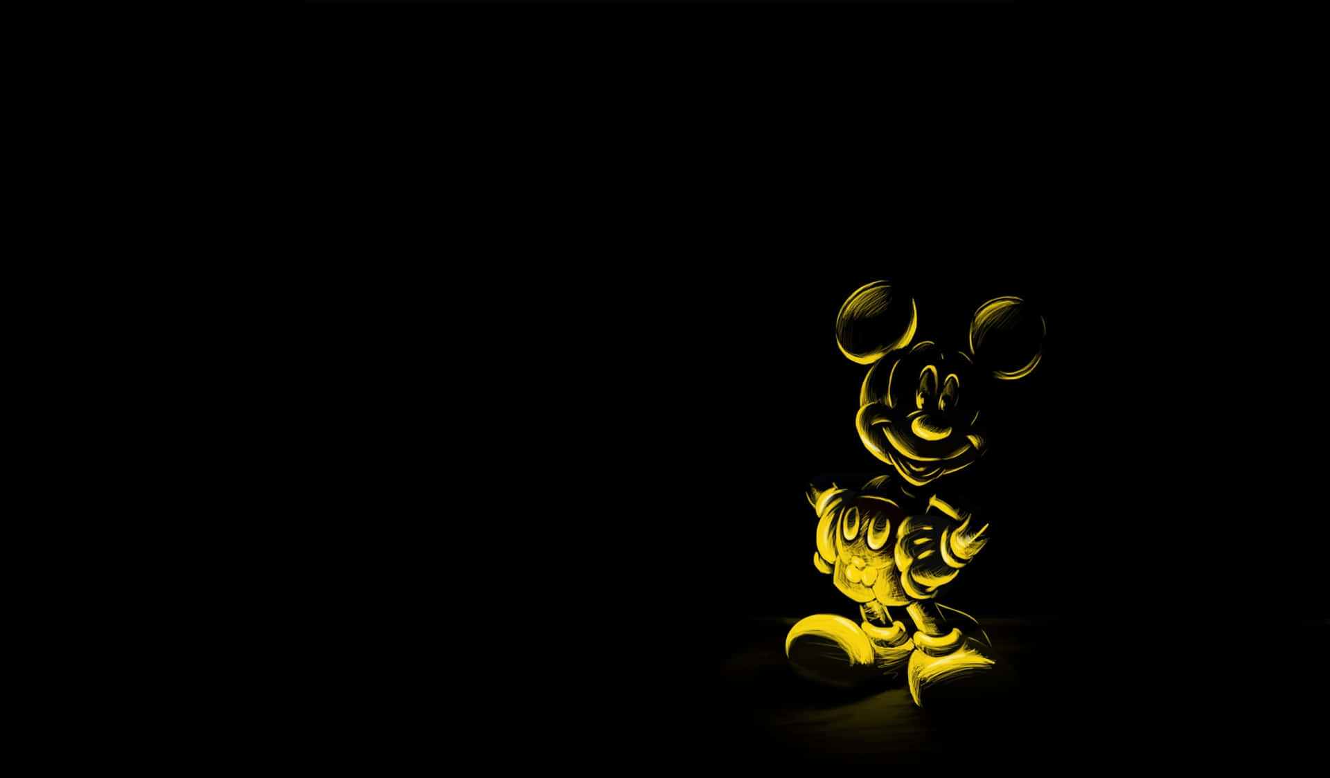 Mickey Mouse Desktop Yellow Wallpaper