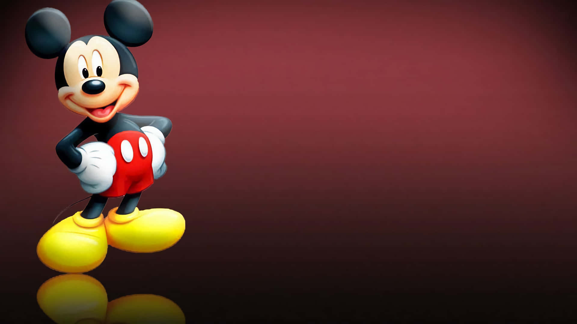 Mickey Mouse Desktop Red Wallpaper
