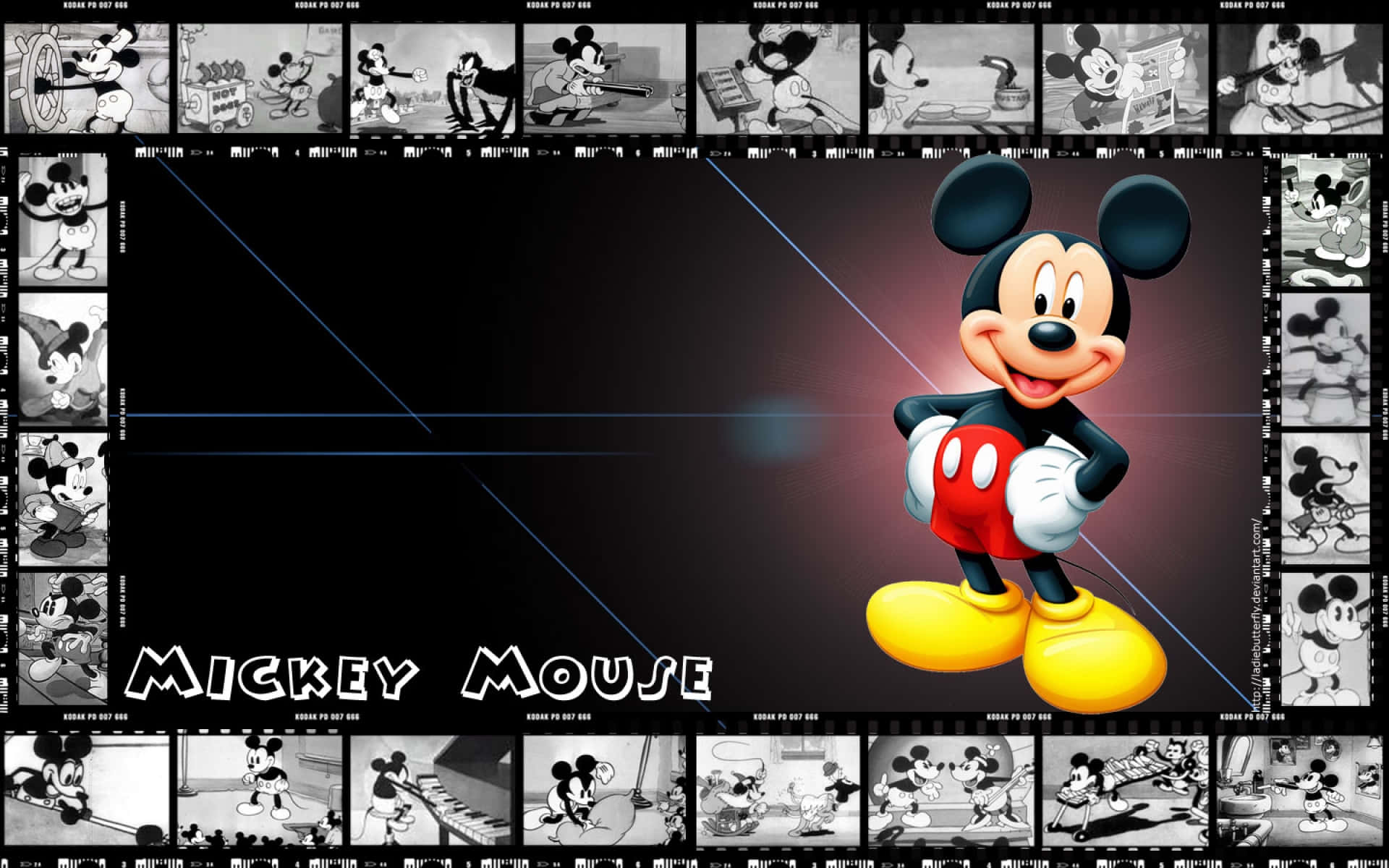 Mickey Mouse Desktop Black And White Wallpaper